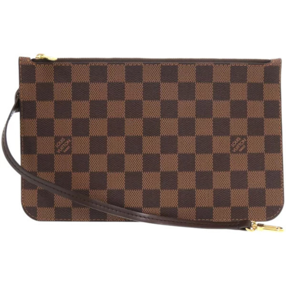Louis Vuitton Neverfull Pouch Clutch Damier canvas Cerise Red LV